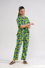 Sprinkles Stitched 2 Piece Summer Co Ord Sets Kids Suit-Neon Paradise - Co-ord Set