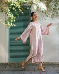 Sprinkles Stitched Emb Kaftaan Suit -Faye Boxy Vine