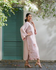 Sprinkles Stitched Emb Kaftaan Suit -Faye Boxy Vine