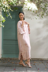 Sprinkles Stitched Emb Kaftaan Suit -Faye Boxy Vine