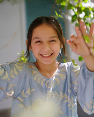 Sprinkles Stitched Emb Kaftaan Suit -Amara Faux