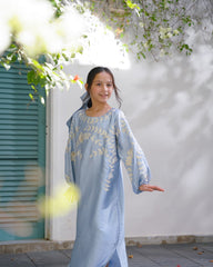 Sprinkles Stitched Emb Kaftaan Suit -Amara Faux