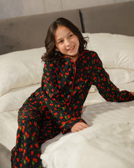 Sprinkles Stitched 2 Piece Night Suit-Berry Palazzo