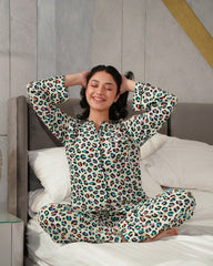 Sprinkles Stitched 2 Piece Night Suit-Wild Splash