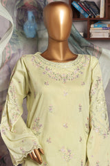 Muse By HZ Stitched 3 Piece Emb Cotton Self Jacquard Vol-02 Suit-SSJ-2501-Cream
