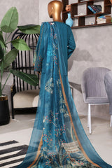 Muse By HZ Stitched 3 Piece Emb Cotton Self Jacquard Vol-02 Suit-SSJ-2503-Teal