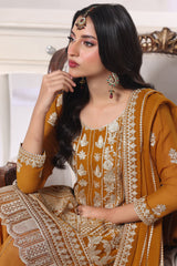 Aura By Soghat Unstitched 3 Piece Luxury Chiffon Formals Suit-Sabine