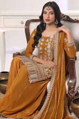 Aura By Soghat Unstitched 3 Piece Luxury Chiffon Formals Suit-Sabine