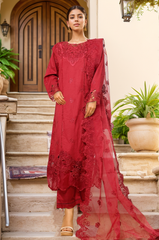 Sada Bahar Stitched 3 Piece Luxury Emb Spring Vol-05 Suit-MK-43-Maroon