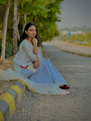 Urban Cut-Elegant White Sharara Pants for Women-T0279