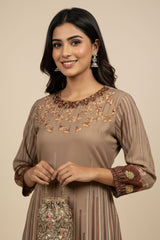 Brandlo Stitched 2 Piece Suit-SOFT BROWN