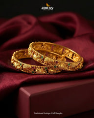 Zeesy-Traditional Antique Cuff Bangles