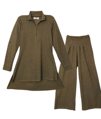 Little Bundles Stitched Kids Suit-Cocoa Co-ord Set