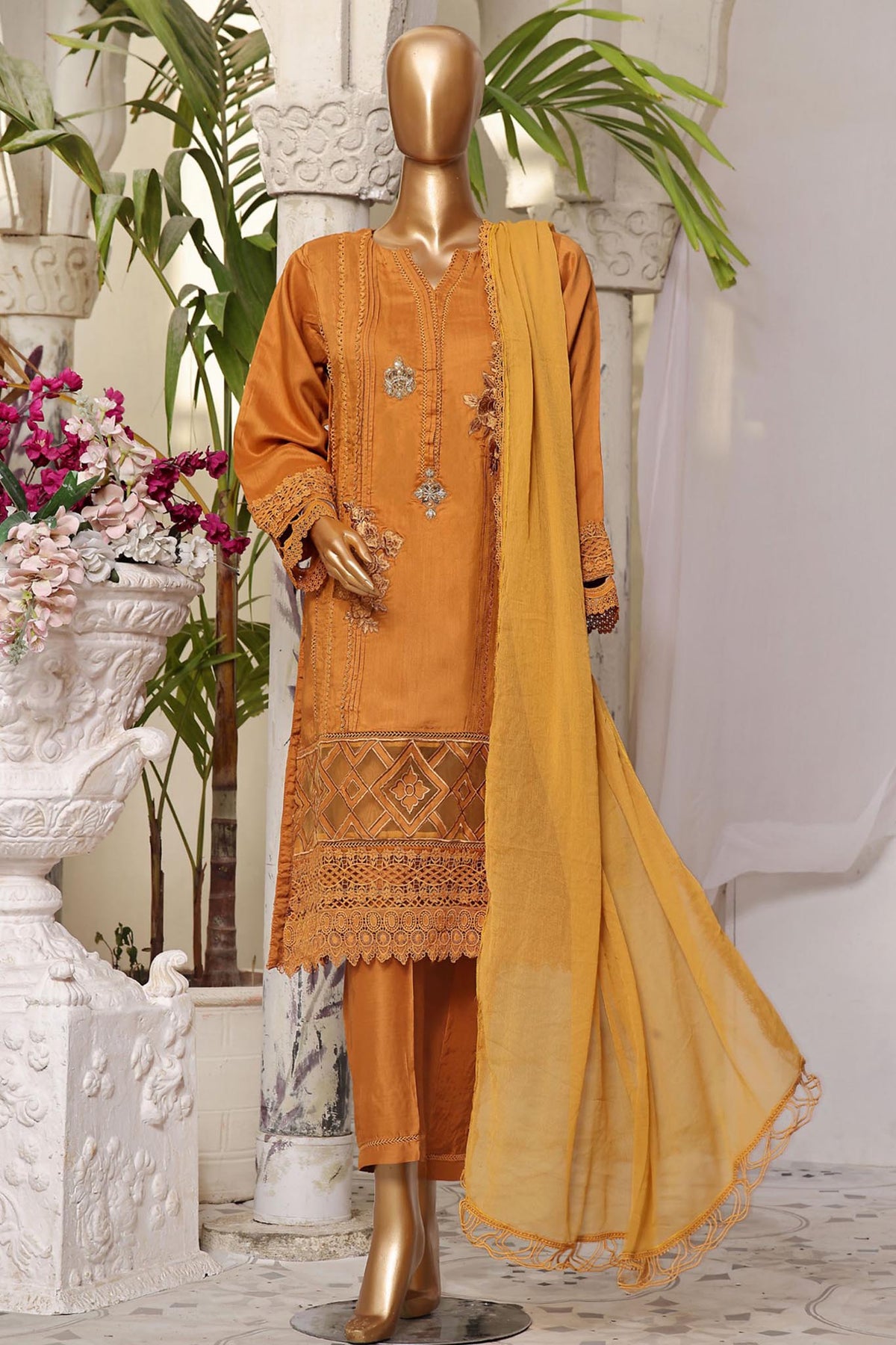 Rania By Sada Bahar Stitched 3 Piece Luxury Viscose Collection'2024-VCK-Golden