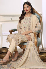 Aura By Soghat Unstitched 3 Piece Luxury Chiffon Formals Suit-Valerie