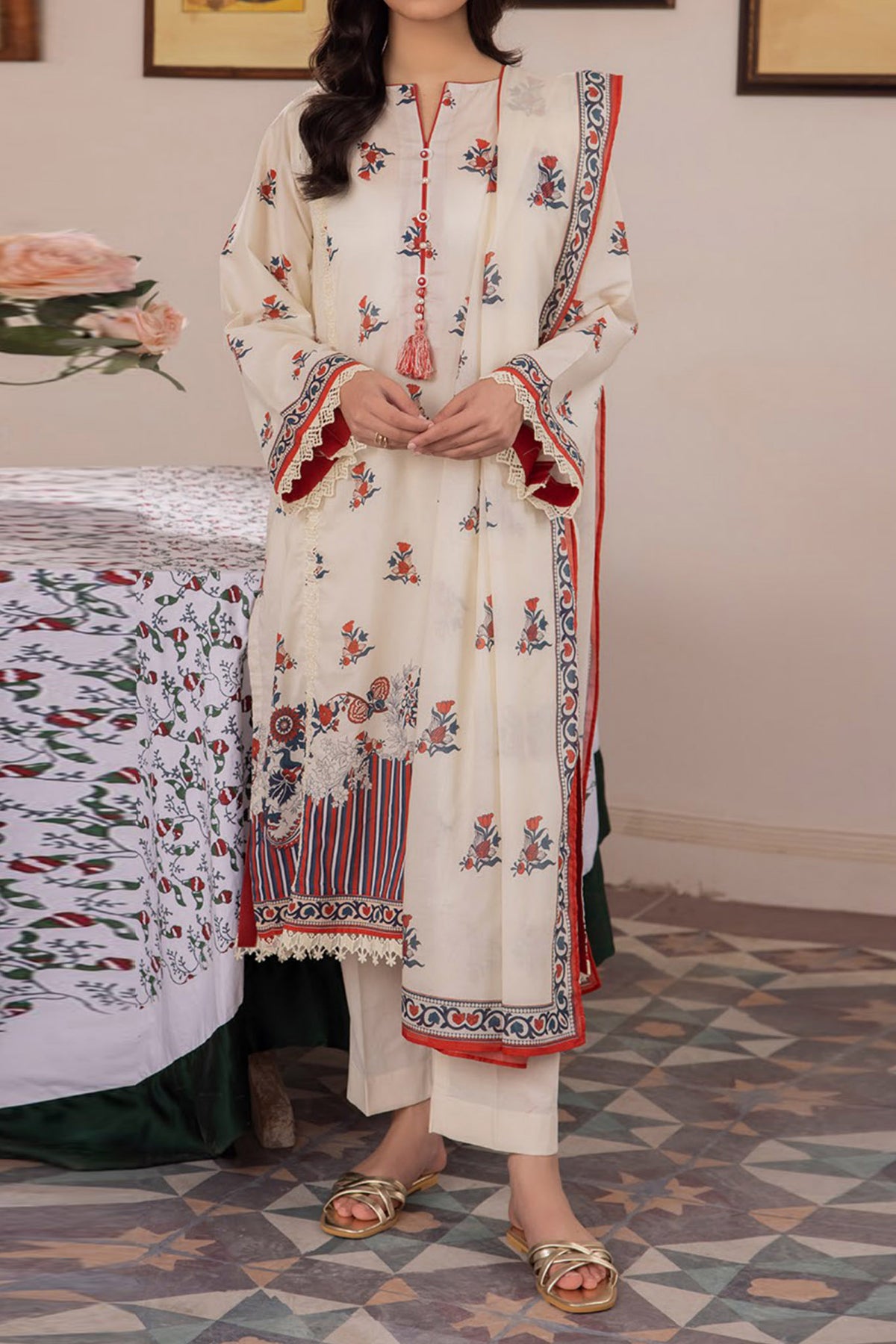 Zellbury Unstitched 3 Piece Emb & Printed Lawn Collection'2024-WU-082