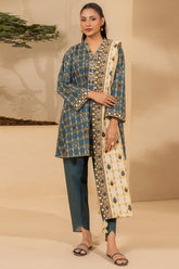 Zellbury Unstitched 3 Piece Digital Printed Lawn Suit-WUS26X30689