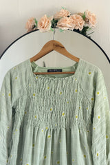 Amna Ali Nazwaz Stitched Maxi-DAISY-SMOCKED