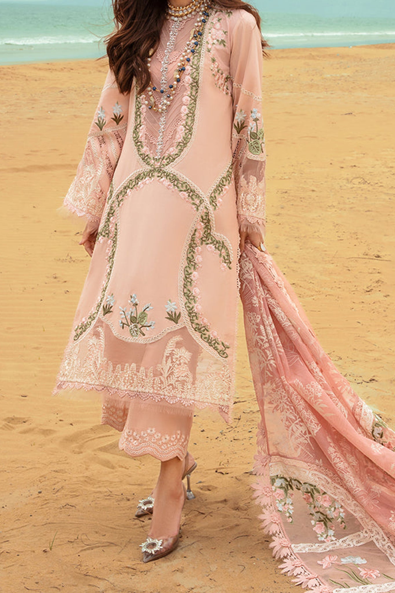 Saira Shakira By Crimson Unstitched 3 Piece Luxury Lawn Collection'2024-Winds of Eden Rose