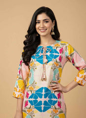 Brandlo PK Bold Bloom Printed Suit - Vibrant Fusion 2-Piece Set
