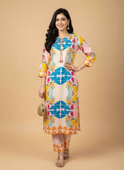 Brandlo PK Bold Bloom Printed Suit - Vibrant Fusion 2-Piece Set