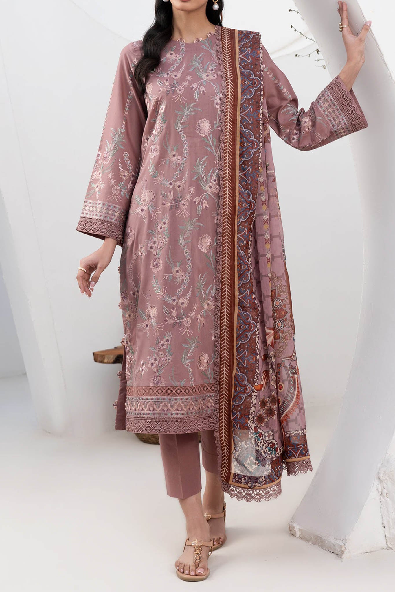 Zarif Unstitched 3 Piece Printed & Emb Eid Edit Lawn Collection'2024-Z –  Shomi Official