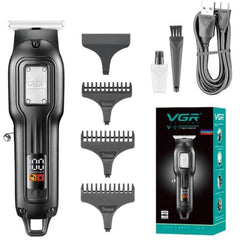 VGR-V-918 Digital Display Professional Cordless Hair Clippers Hair Grooming Set Beard Trimming