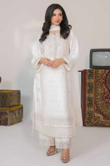 Serene By Azmeerah Stitched 3 Piece Hand Emb Festive Pret Suit-02-Dove