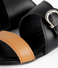 RTW Creation - Mustard and black buckle-up flats