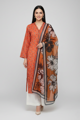 Amna Ali Nawaz Stitched Lawn Shirt With Monarch Dupatta-HELENIUM
