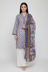 Amna Ali Nawaz Stitched Lawn Shirt With Monarch Dupatta-JULIA