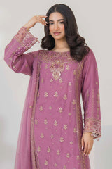 Serene By Azmeerah Stitched 3 Piece Hand Emb Festive Pret Suit-03-Rose Dust
