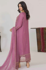 Serene By Azmeerah Stitched 3 Piece Hand Emb Festive Pret Suit-03-Rose Dust