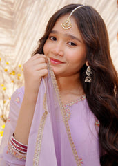 Meethi Eid By Modest Lavender Crinkle Embroidered 3 Piece Suit