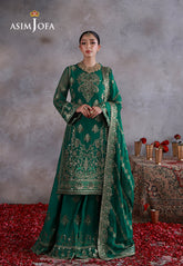 Asim Jofa Unstitched 3 Piece Wedding Festive Suit-AJULN-16 Embroidered Chiffon Unstitched 3 Pcs