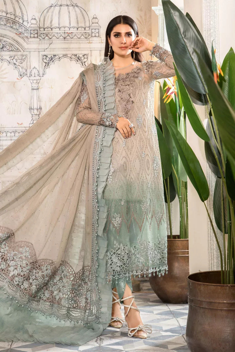 Heritage by Maria.B Mbroidered Unstitched 3 Piece Wedding Collection'2022-BD-2405