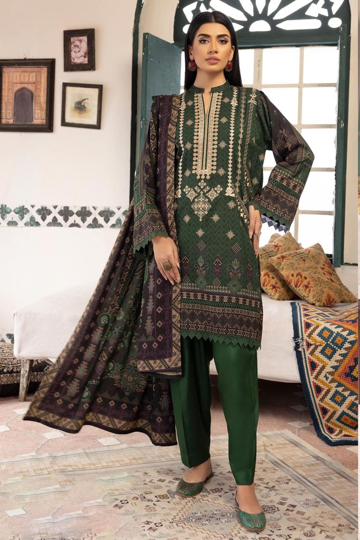 Andaaz by Johra Unstitched 3 Piece Embroidered Digital Printed Collection'2022-JH-320