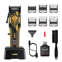 VGR-119 Professional Barber Clippers with Base, Lithium-ion Battery Hair Cutting Machine with BLDC Motor and Ceramic Blades
