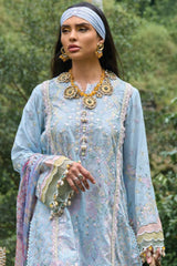 Zoha by Ansab Jahangir Unstitched 3 Piece Luxury Lawn Collection'2024-AJ-LL24-10-Heliconia