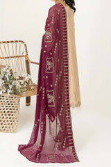 Marjjan Unstitched 3 Piece Exclusive Emb Slub Lawn Collection'2023-MNC-123-Maroon