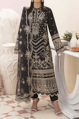 Afrozeh Unstitched 3 Piece Festive Chikankari Lawn Collection'2023-07-Noir