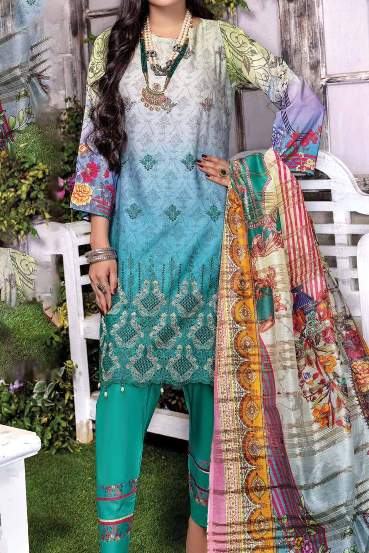 Aks e Jahan by Mah e Rooh Unstitched 3 Piece Digital Printed Lawn Collection'2023-AJ-1503