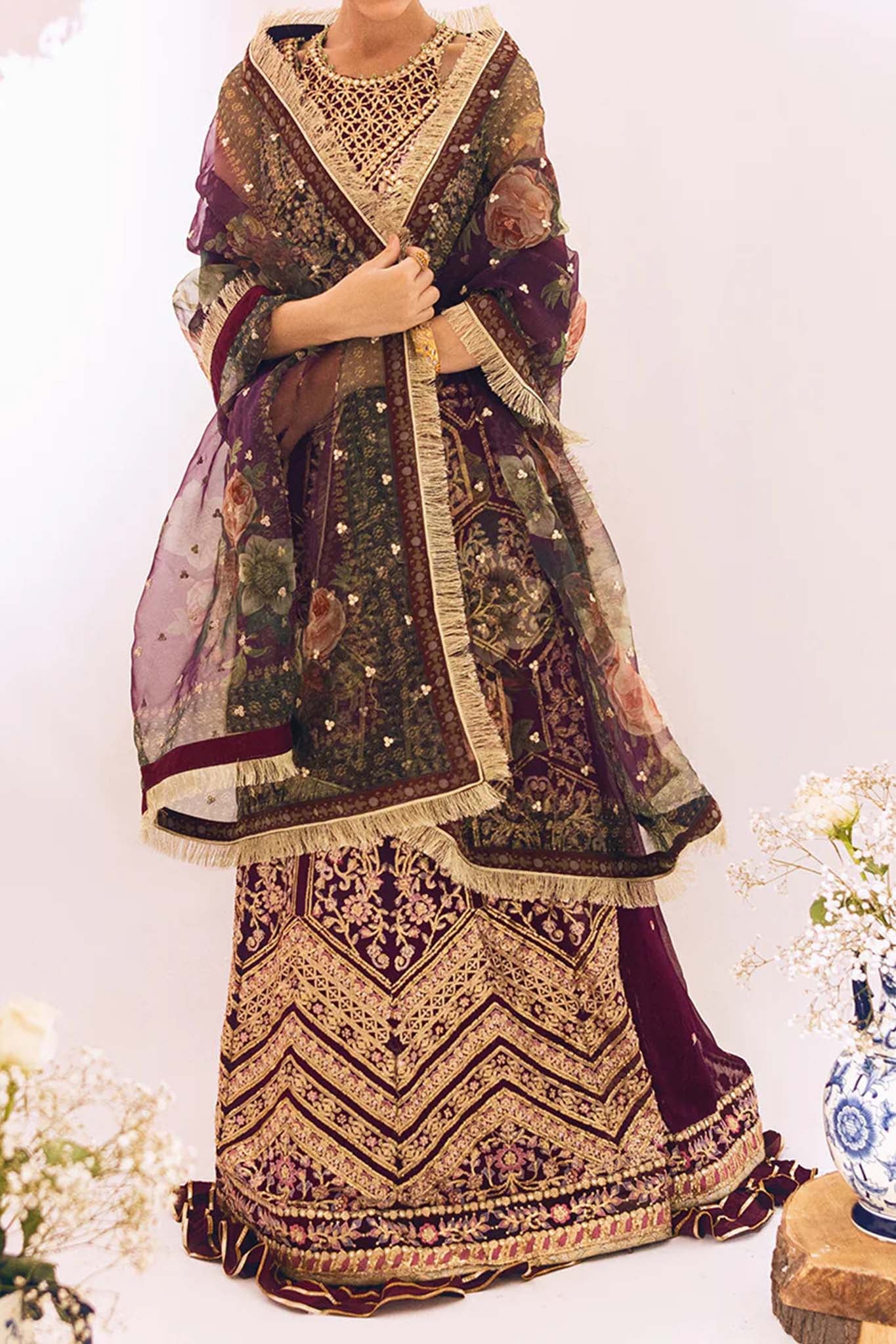 Sawariya by Roheenaz Unstitched 3 Piece Luxury Khalidar Chiffon Collection'2023-S-07