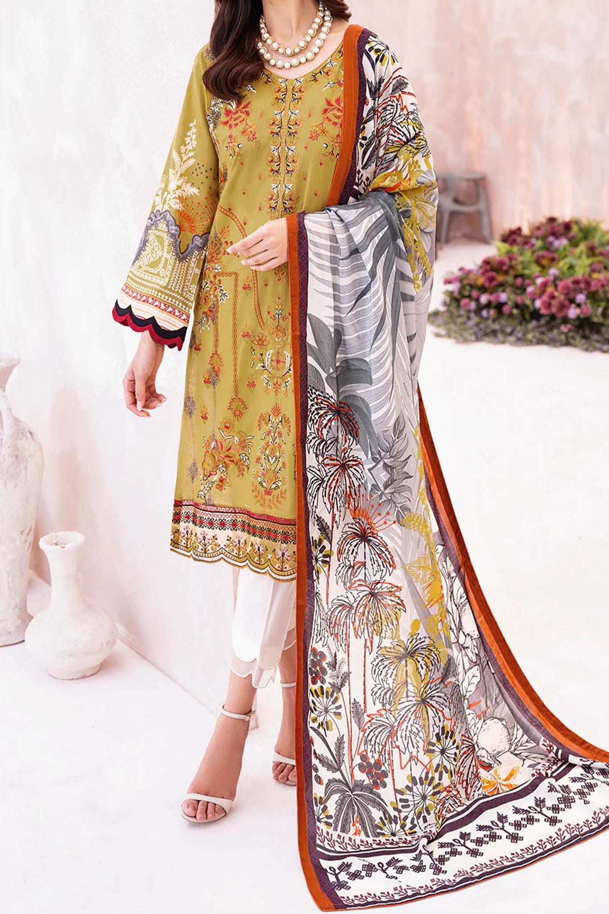 Mashaal by Ramsha Unstitched 3 Piece Luxury Lawn Vol-07 Collection'2023-L-710
