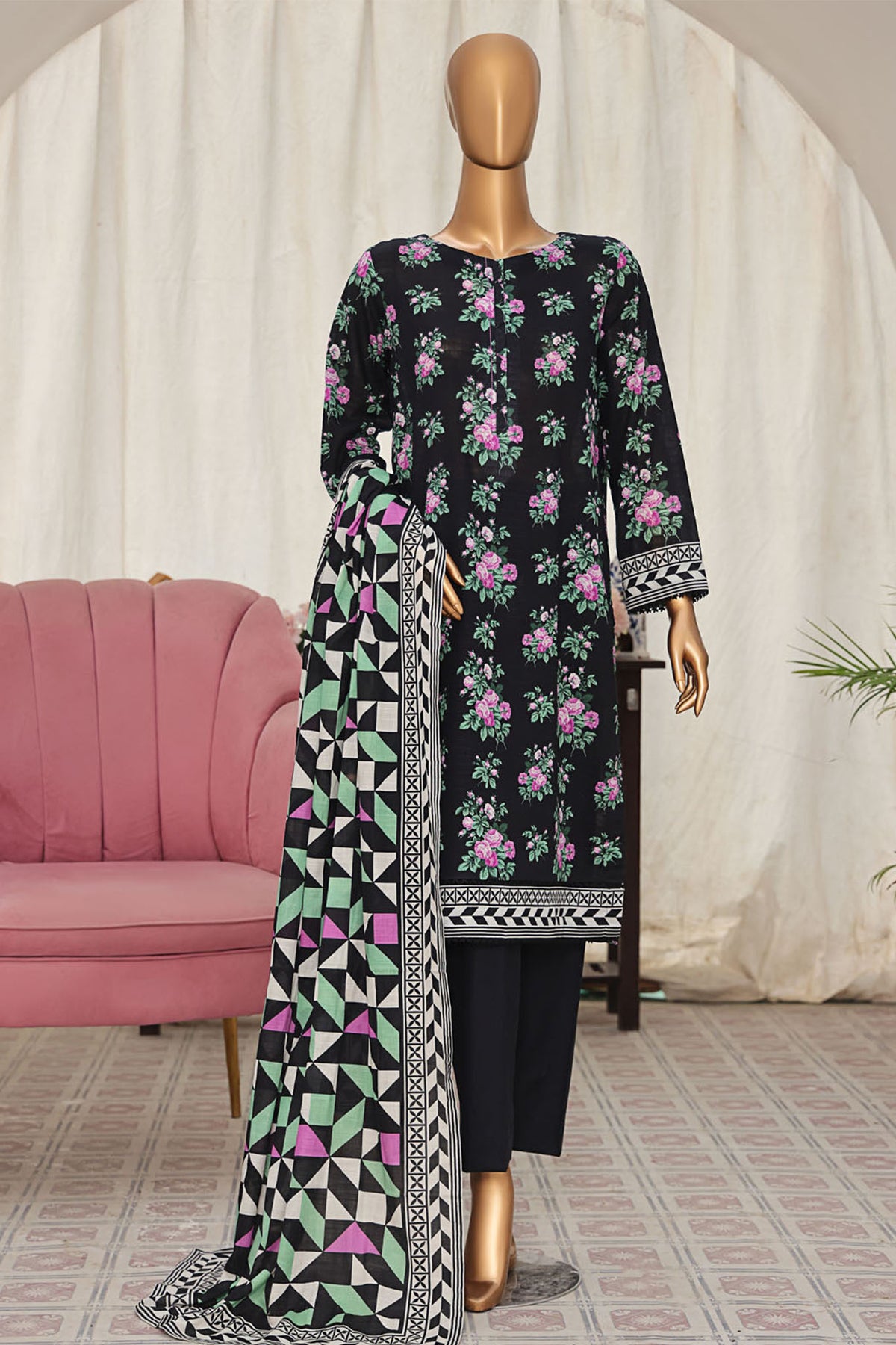 Vital Prints By HZ Unstitched 3 Piece Digital Printed Lawn Collection'2025-VPS-08-UNS