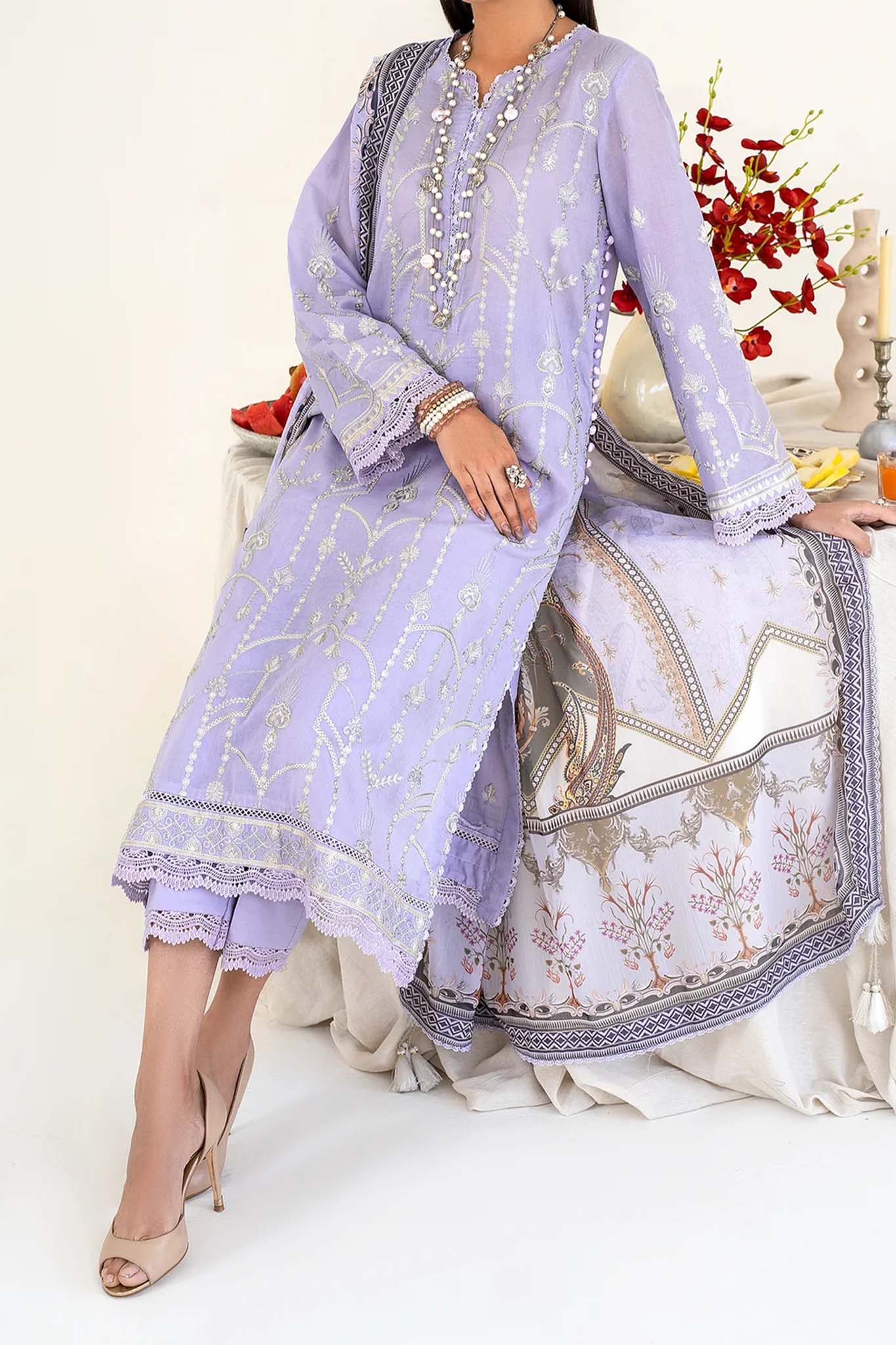 Zarif Unstitched 3 Piece Embroidered Eid Lawn Collection'2023-ZEL-06