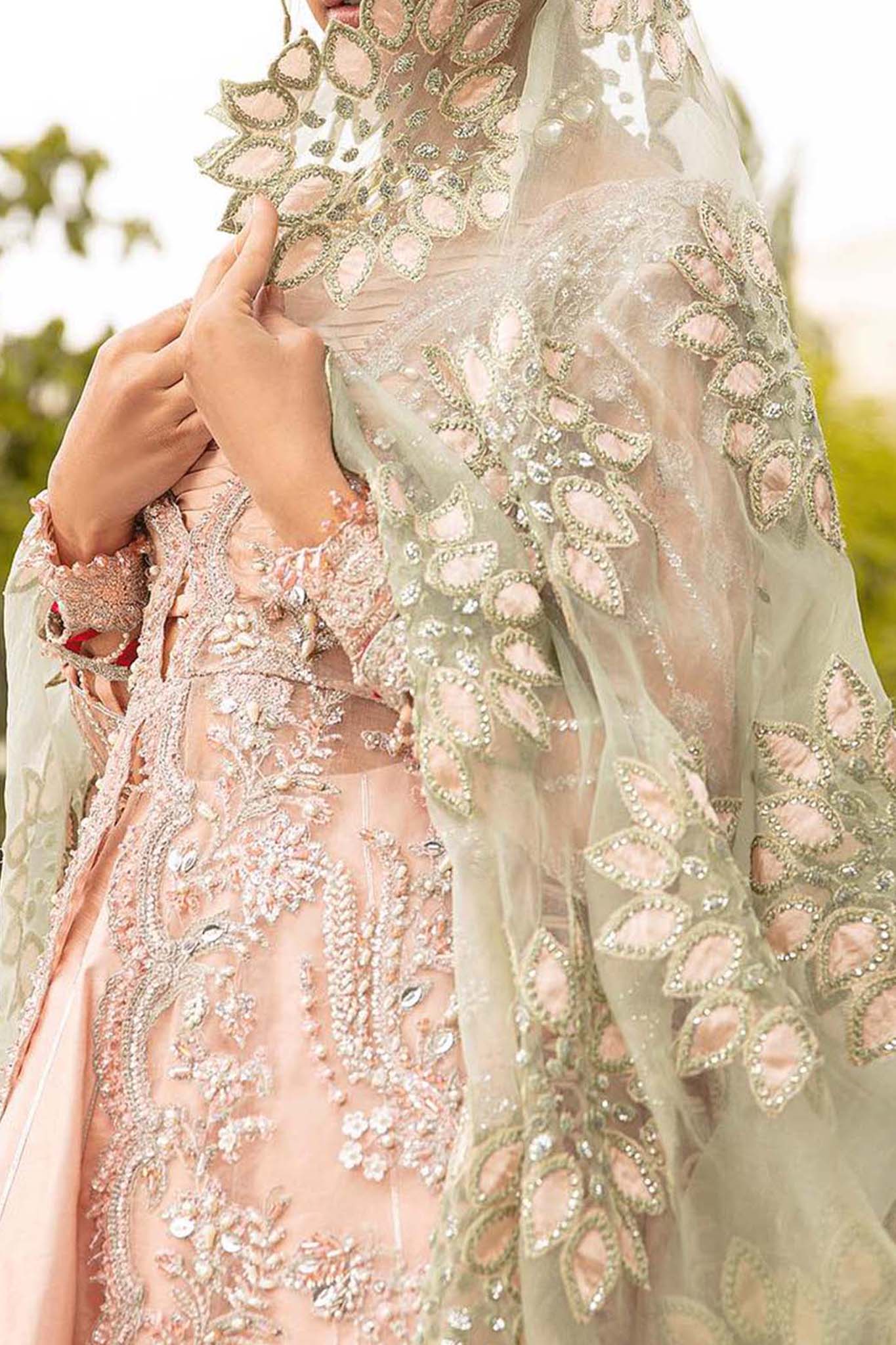 Marwa by Maryam Hussain Unstitched 3 Piece Wedding Collection'2023-MLF-03-Shahnoor