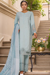 Muse By HZ Stitched 3 Piece Emb Self Cotton Jacquard Vol-05 Collection'2025-SSJ-2504-Aqua Blue