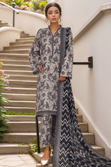 Bin Saeed Stitched 3 Piece Printed Cotton Vol-01 Collection'2025-WC-2372-Grey