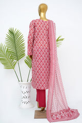 Bin Saeed Stitched 3 Piece Exclusive Printed Lawn Vol-15 Suit-LSM-3324-PEACH